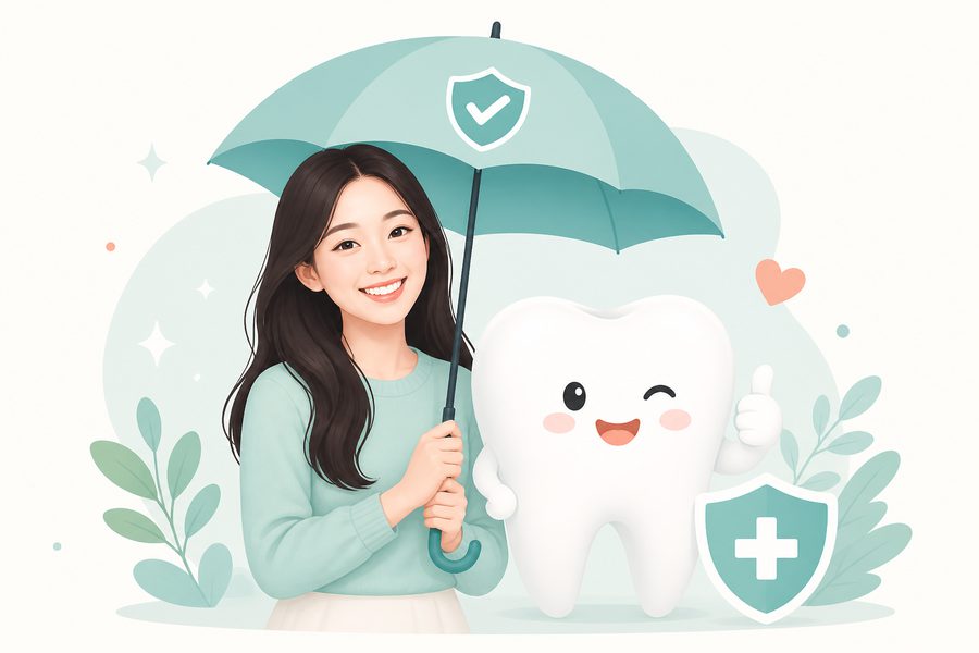 치아보험 추천 - 건강한 미소와 치아 보장 안내 일러스트